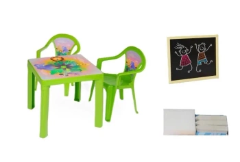 Stolik i dwa krzesła + tablica seledyn - 3toysm