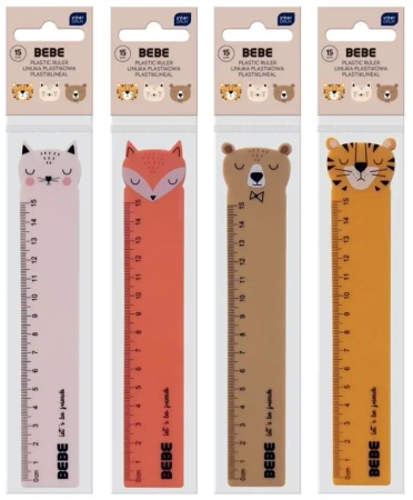 Linijka plastikowa 15cm Bebe Friends mix - INTERDRUK