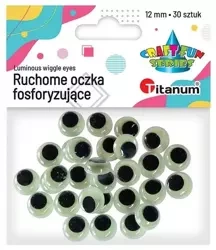 Oczy Fosforyzujące bez rzęs 12mm 30szt - Titanum