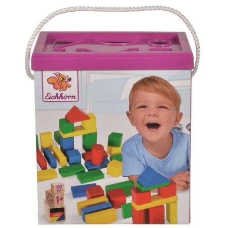 Kolorowe klocki w wiaderku 50 elementów - Simba
