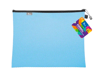 Koperta A4 z suwakiem metalalowym niebieska - Tetis