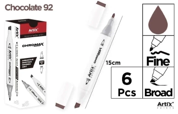 Marker Chromax z 2 końcówk. chocolate 92 (6szt) - Artix