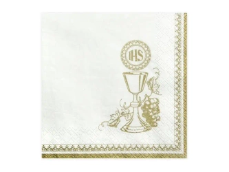 Serwetki Kielich biały 33x33cm 20szt - PartyDeco