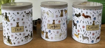 Zestaw puszek herbata kawa cukier 6 psów - Alex Clark