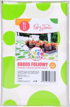 Obrus folia w grochy limonkowy - Arpex