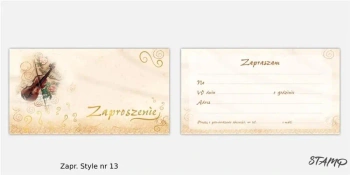 Zaproszenia Style wzór nr 13 10szt - Stamp