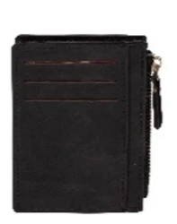 Portfel na karty z suwakiem czarny - Antra