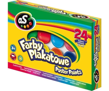 Farby plakatowe 24 kolory 20ml AS - ASTRA papiernicze