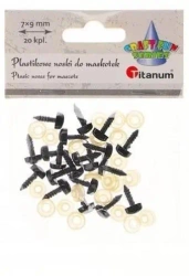 Nosy do maskotek plastikowe trójkątne 9x7mm 20szt - Titanum