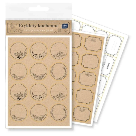Etykiety kuchenne 97szt B&W - INTERDRUK