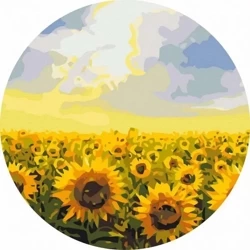 Malowanie po numerach okrągłe - Pola słoneczników - Twoje Hobby