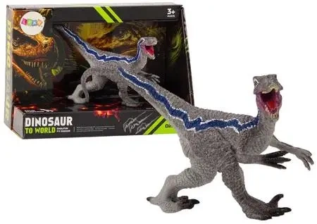 Figurka dinozaura kolekcjonerska velocitaptor siwy - Leantoys
