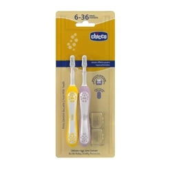 Szczoteczki do zębów lila/musztardowy 6-36m 2szt - Chicco