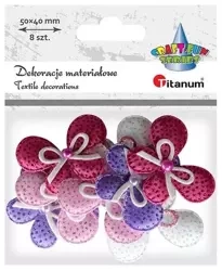 Ozdoba materiałowa Kokardki mix 8szt - Titanum