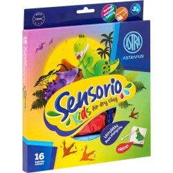 Lekka masa plastyczna Dinozaury Sensorio Kids 16 kolorów - ASTRA art-pap