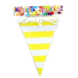 Girlanda flagi w paski jasnożółta 27.5cmx10m - Penword