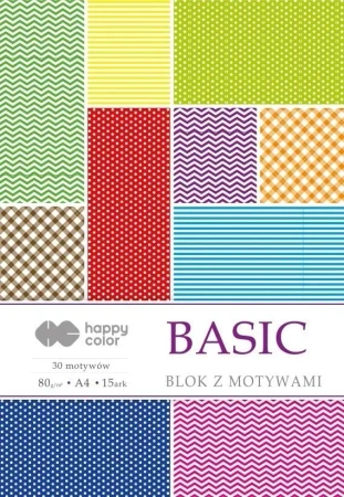 Blok z motywami Basic A4/15K 80g HAPPY COLOR - GDD