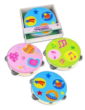 Play Tamburyn z sześcioma cymbałkami 18cm mix - Bontempi