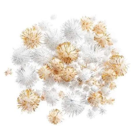 Pompony poliestrowe metalizowane mix 100szt - Dalprint dpCraft