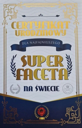 Karnet Certyfikat Urodzinowy Super Faceta - YEKU