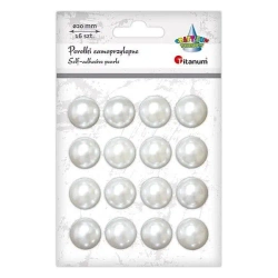 Perełki samoprzylepne 20mm perłowe 16szt - Titanum