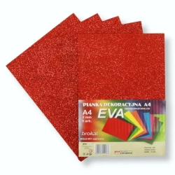 Pianka brokatowa A4 Eva czerwona biodegrad. 5szt - Penword