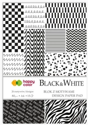 Blok z motywami Black&White A4/15K HAPPY COLOR - GDD
