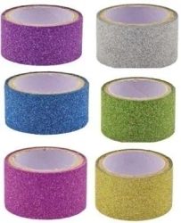 Taśma z brokatem 18mm 6szt MIX - Brewis