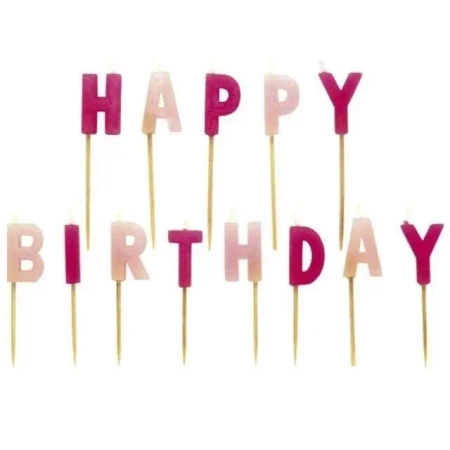 Zestaw świeczek "happy birthday" dla dziewczynki - Amscan