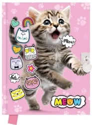 Pamiętnik z kłódką 80 kartek Meow - GDD