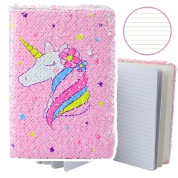Notatnik A5/80K linia dwukolorowe Jednorożec - Leantoys