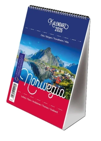 Kalendarz 2026 B6 pionowy ze spiralką Norwegia - praca zbiorowa