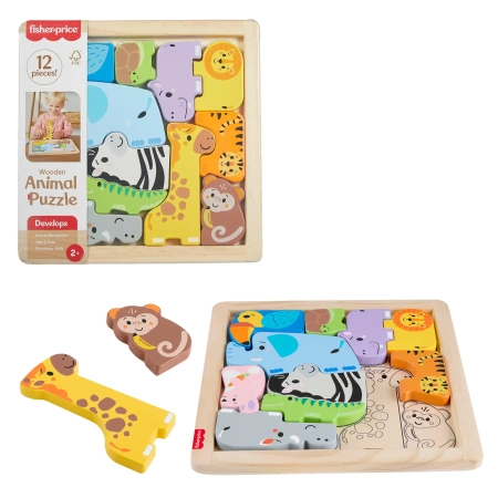 Fisher-Price Zwierzątka Drewniane puzzle Układanka