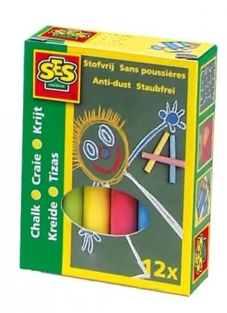 Kreda niepyląca kolorowa 12 szt - SES NL