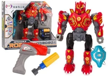 Robot do skręcania światła dźwięk czerwony - Leantoys