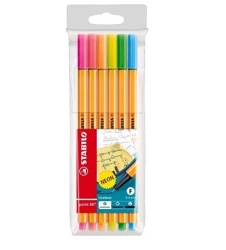 Cienkopis Point 88 neon 6 kolorów etui - Stabilo