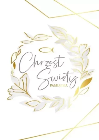 Karnet B6 PR-179 Chrzest złoty wianek - Kukartka