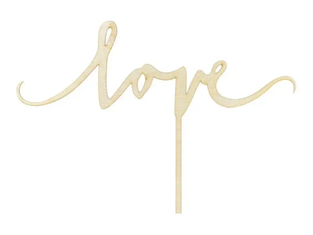 Topper drewniany Love 16cm - PartyDeco