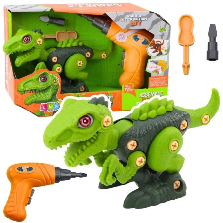Dinozaur do skręcania zielony - Leantoys