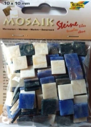 Mozaika kamyczki marmurkowe 10x10mm niebieska - Galeria Hobby