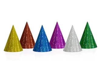Czapeczki holograficzne 16cm 20szt - PartyDeco