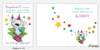 Karnet Happy B6 + koperta wzór nr 14 - Stamp