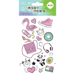 Naklejki 3D Puffy Funky Pink 10x20cm HAPPY COLOR - GDD