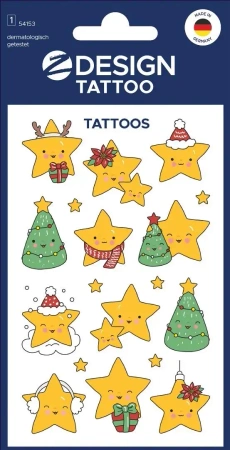 Tatuaże bożonarodzeniowe dla dzieci - gwiazdy - Zdesign