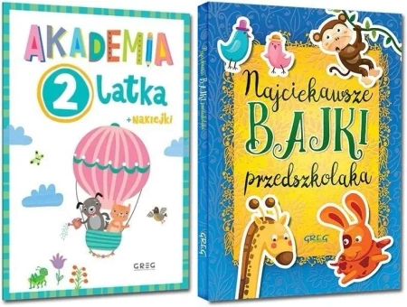 Zestaw prezentowy 2-latka. Bajki + Naklejki + Ćwiczenia + Teczka Montessori