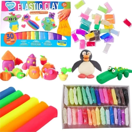 Zestaw lekkiej ciastoliny piankolina 30szt - Lovin