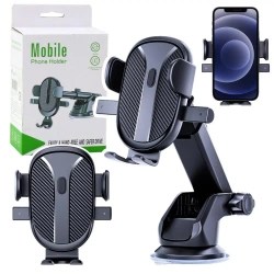 Uchwyt samochodowy na szybę czarny - Leantoys