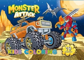 Kolorowanka A4 18 obrazków Atak potworów - Fresh