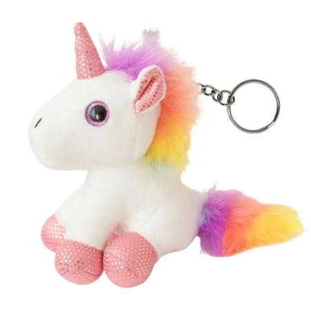 Brelok pluszowy biały 12cm - Leantoys