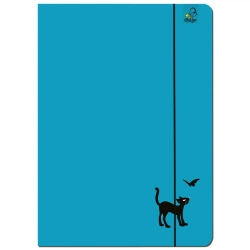 Paczka Teczka A4 z gumką Kot niebieski 5 sztuk - EV-Corp PAP